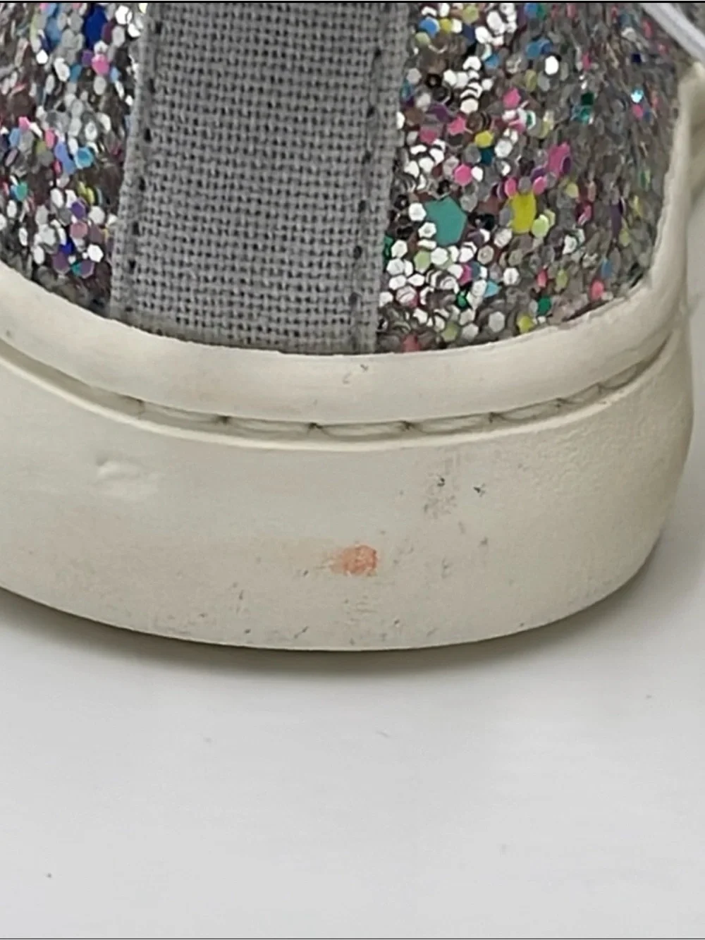 Cat & Jack Girls Silver Multi-Glitter Slip-On Sneakers